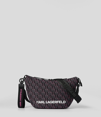 BOLSO KARL HOBO KL MONOGRAM GRIS ROSA